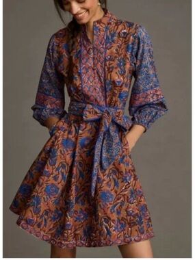 Sue Sartor Flounce Shorty Dress XL- no belt